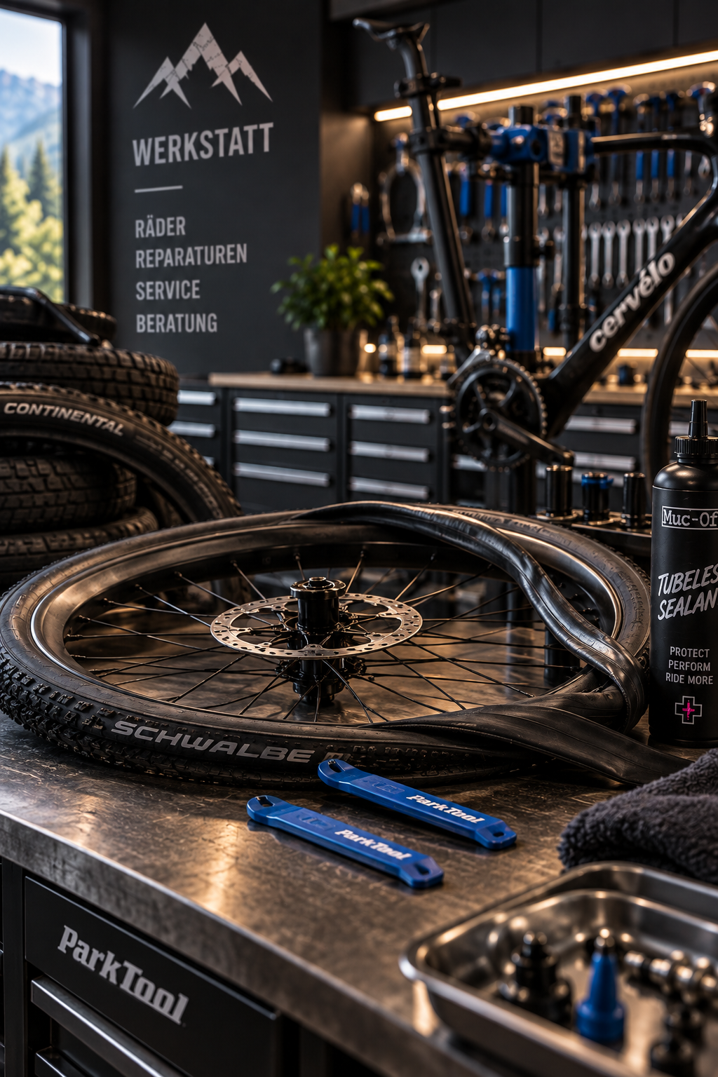 Reifenwechsel am Velo bei Whitestone Cycles